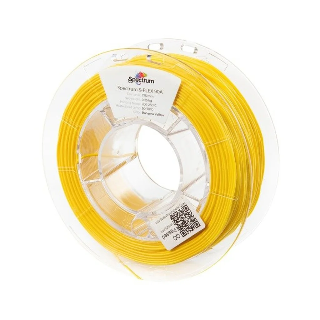 Пластик для 3D-принтера Spectrum S-Flex 90A 1.75mm 0.25kg YELLOW, BAHAMA (80263)