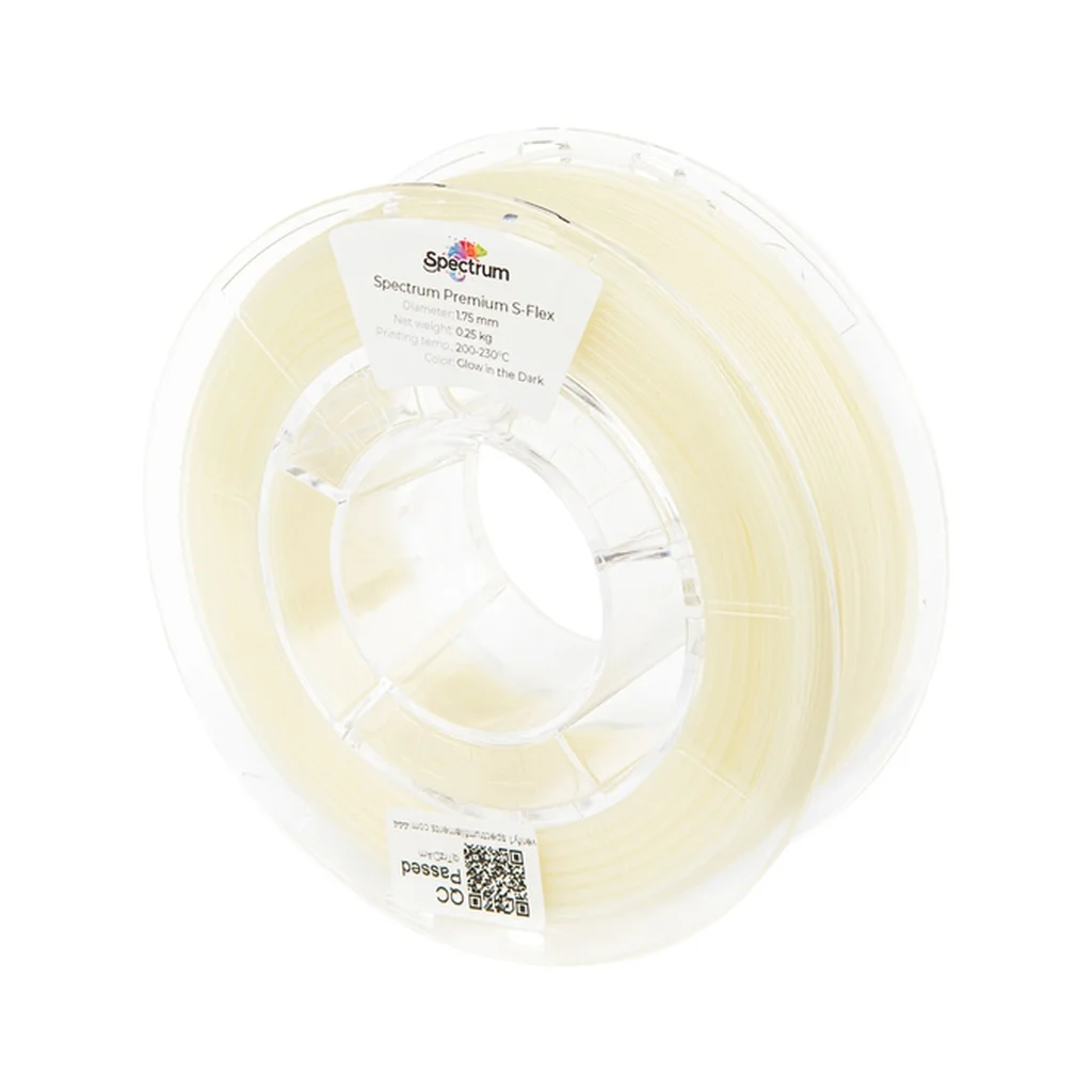 Пластик для 3D-принтера Spectrum S-Flex 90A GLOW IN THE DARK 1.75mm 0.25kg Natural/Green (80469)