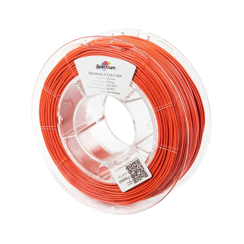 Пластик для 3D-принтера Spectrum S-Flex 98A 1.75mm 0.25kg ORANGE, LION (80526)