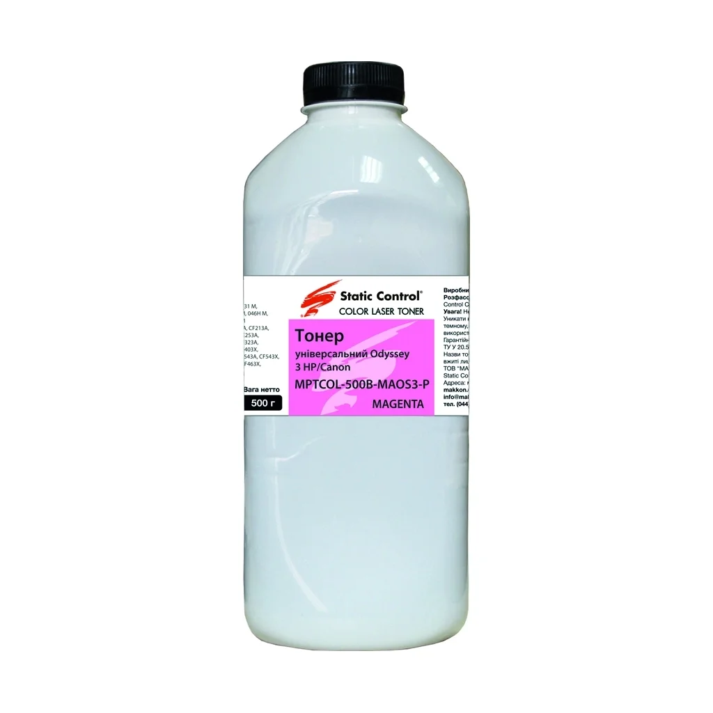 Тонер HP/Canon MPTCOL OS3 500г magenta (фасовка) Static Control (MPTCOL-500B-MAOS3-P)
