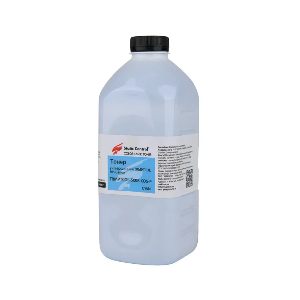 Тонер HP/Canon TRMPTCOL Universal 0.5кг Cyan Static Control (TRMPTCOL-500B-COS-P)