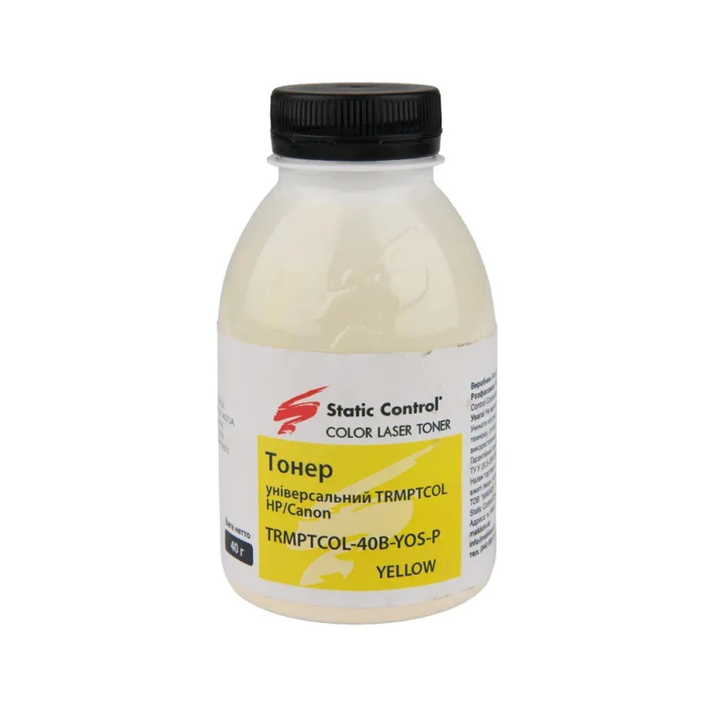 Тонер HP/Canon TRMPTCOL Universal 40г Yellow Static Control (TRMPTCOL-40B-YOS-P)