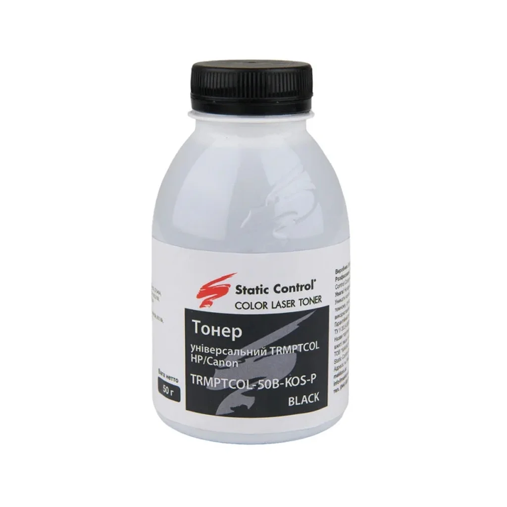 Тонер HP/Canon TRMPTCOL Universal 50г Black Static Control (TRMPTCOL-50B-KOS-P)