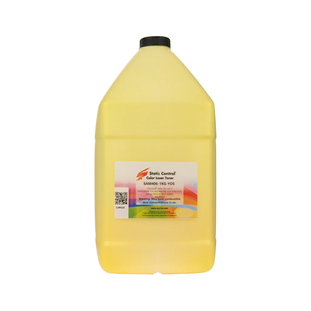 Тонер SamsungCLP-360/CLX-3300 1KG yellow Static Control (SAM406-1KG-YOS)