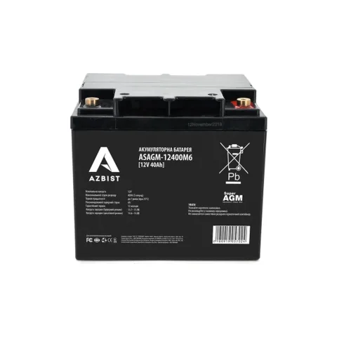 Батарея до ДБЖ AZBIST 12V 40 Ah Super AGM (ASAGM-12400M6)