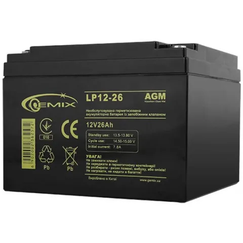 Батарея до ДБЖ Gemix LP 12В 26Ач (LP12-26)