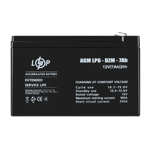 Батарея до ДБЖ LogicPower 12В 12 Ач (6-DZM-12) (16152)