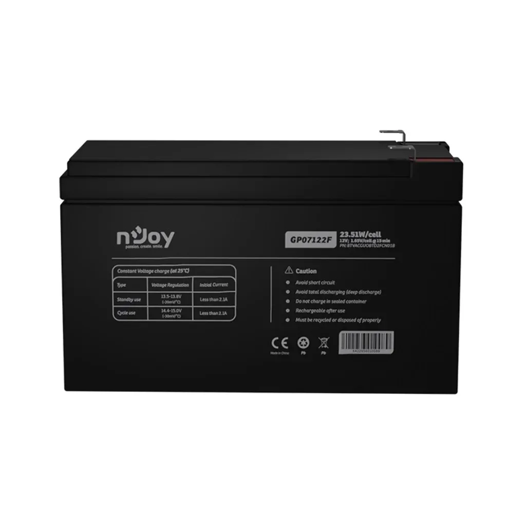 Батарея до ДБЖ nJoy 12V 7Ah (BTVACGUOBTD2FCN01B) AGM (GP07122F)
