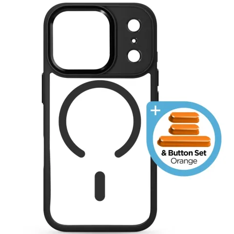 Чохол до мобільного телефона Armorstandart Unit-C MagCase Apple iPhone 17 Pro Black + Orange Button Set (ARM90585)