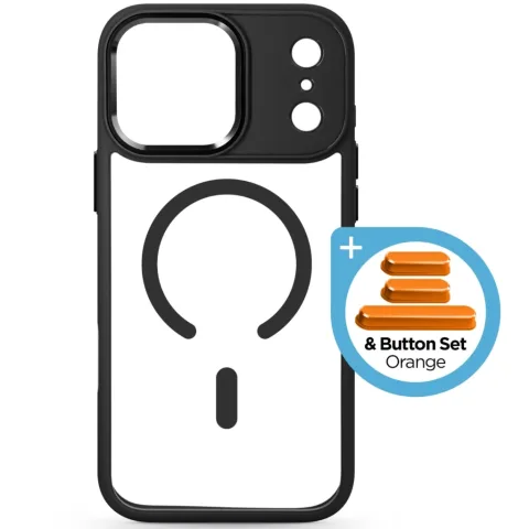 Чохол до мобільного телефона Armorstandart Unit-C MagCase Apple iPhone 17 Pro Max Black + Orange Button Set (ARM90589)