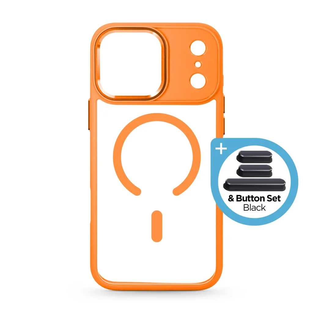 Чохол до мобільного телефона Armorstandart Unit-C MagCase Apple iPhone 17 Pro Max Orange + Black Button Set (ARM90592)