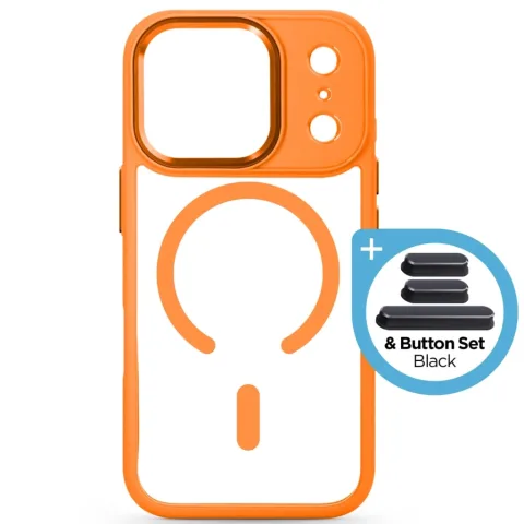 Чохол до мобільного телефона Armorstandart Unit-C MagCase Apple iPhone 17 Pro Orange + Black Button Set (ARM90588)