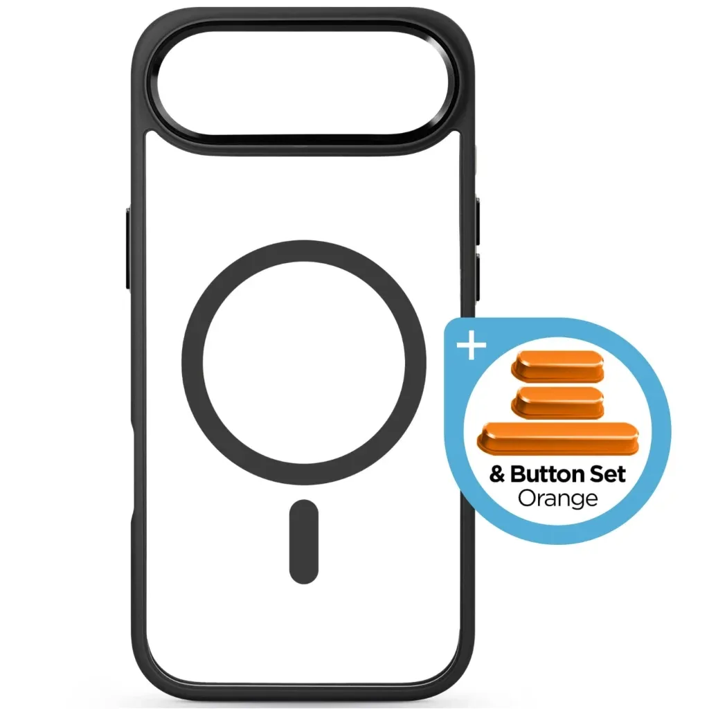 Чохол до мобільного телефона Armorstandart Unit MagCase Apple iPhone 17 Air Black + Orange Button Set (ARM90582)