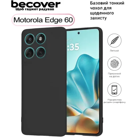 Чохол до мобільного телефона BeCover Silicone Motorola Edge 60 Black (713770)