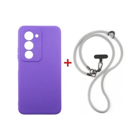 Чохол до мобільного телефона Dengos Case + Cross-body Strap Xiaomi Redmi 15 Purple+Grey (DG-KM-CCRB-45)