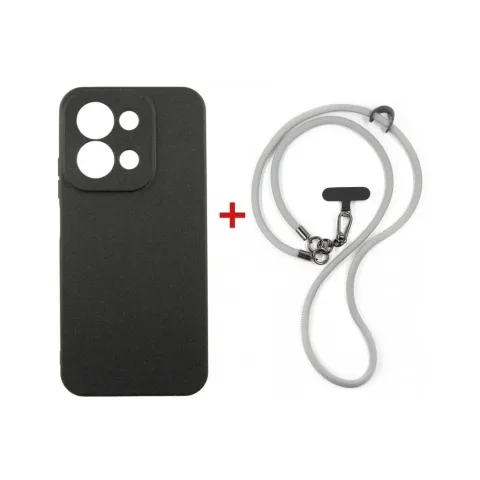Чохол до мобільного телефона Dengos Case + Cross-body Strap Xiaomi Redmi 15C Black+Grey (DG-KM-CCRB-47)