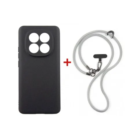 Чохол до мобільного телефона Dengos Case + Cross-body Strap Xiaomi Redmi Note 15 Black+Grey (DG-KM-CCRB-33)