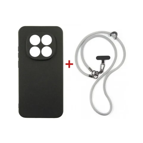 Чохол до мобільного телефона Dengos Case + Cross-body Strap Xiaomi Redmi Note 15 Pro 5G Black+Grey (DG-KM-CCRB-41)