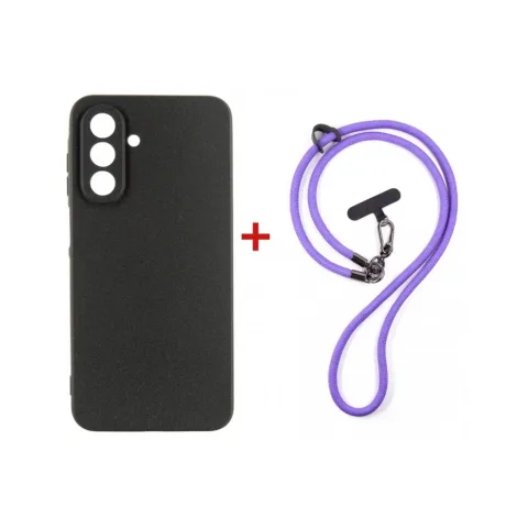Чохол до мобільного телефона Dengos Cross-body Cover + Strap Samsung Galaxy A17/A26 Black+Purple (DG-KM-CCRB-21)