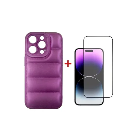 Чохол до мобільного телефона Dengos iPhone 14 Pro Case + Glass (Purple) (DG-KM-80)