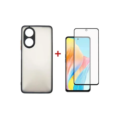 Чохол до мобільного телефона Dengos Kit for OPPO A58 4G case + glass (Black) (DG-KM-36)