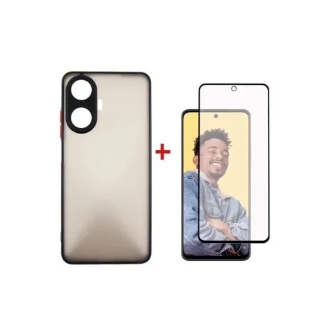 Чохол до мобільного телефона Dengos Kit for Realme C55 case + glass (Black) (DG-KM-34)