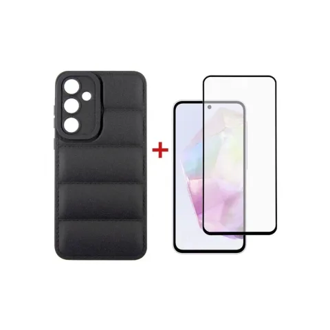 Чохол до мобільного телефона Dengos Kit for Samsung Galaxy A35 5G case + glass (Black) (DG-KM-56)