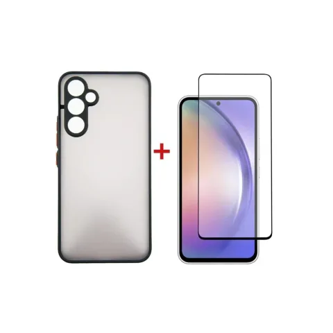 Чохол до мобільного телефона Dengos Kit for Samsung Galaxy A54 case + glass (Black) (DG-KM-26)