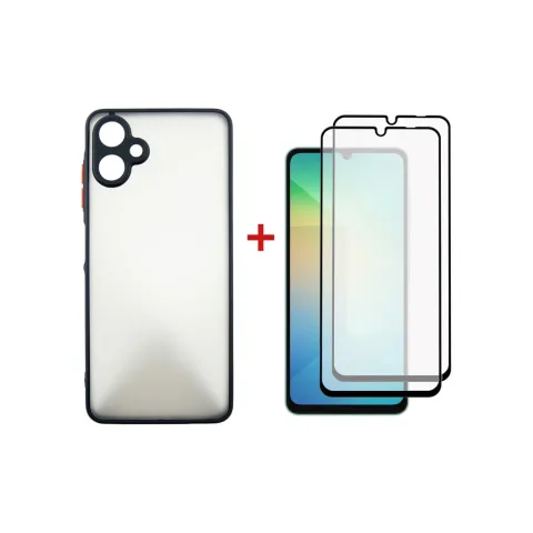 Чохол до мобільного телефона Dengos Kit Samsung Galaxy A06 Matte + 2 pcs glass (Black) (DG-CTG2P-02)