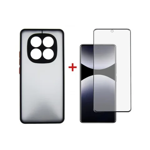 Чохол до мобільного телефона Dengos Kit Xiaomi Redmi Note 14 Pro case Matte + glass (Black) (DG-KM-128)