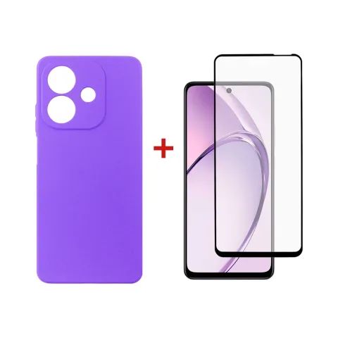Чохол до мобільного телефона Dengos Oppo A3X Carbon + glass (Purple) (DG-KM-124)