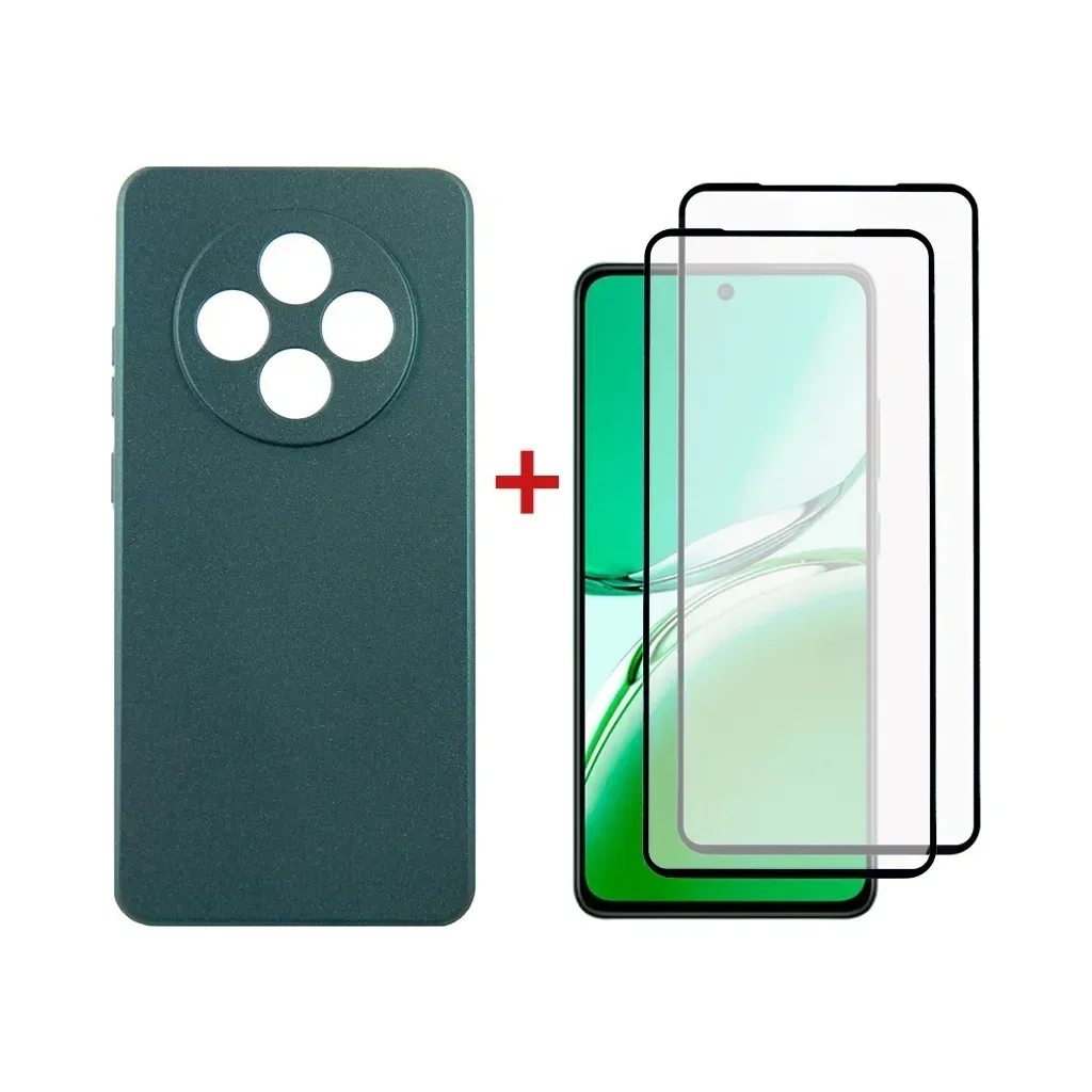 Чохол до мобільного телефона Dengos Oppo Reno 12F 4G Case Soft + 2 Glass (Green) (DG-CTG2P-28)