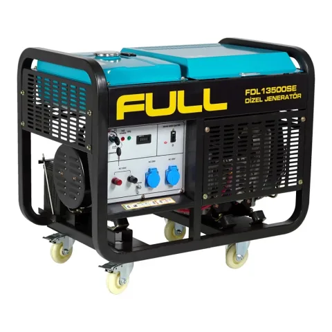 Генератор FULL дизельний FDL13500SE, 230V, 50Hz, 13.75kVA/11kW, 25 л, 3,5 л/год, ручний/стартер (FDL13500SE)
