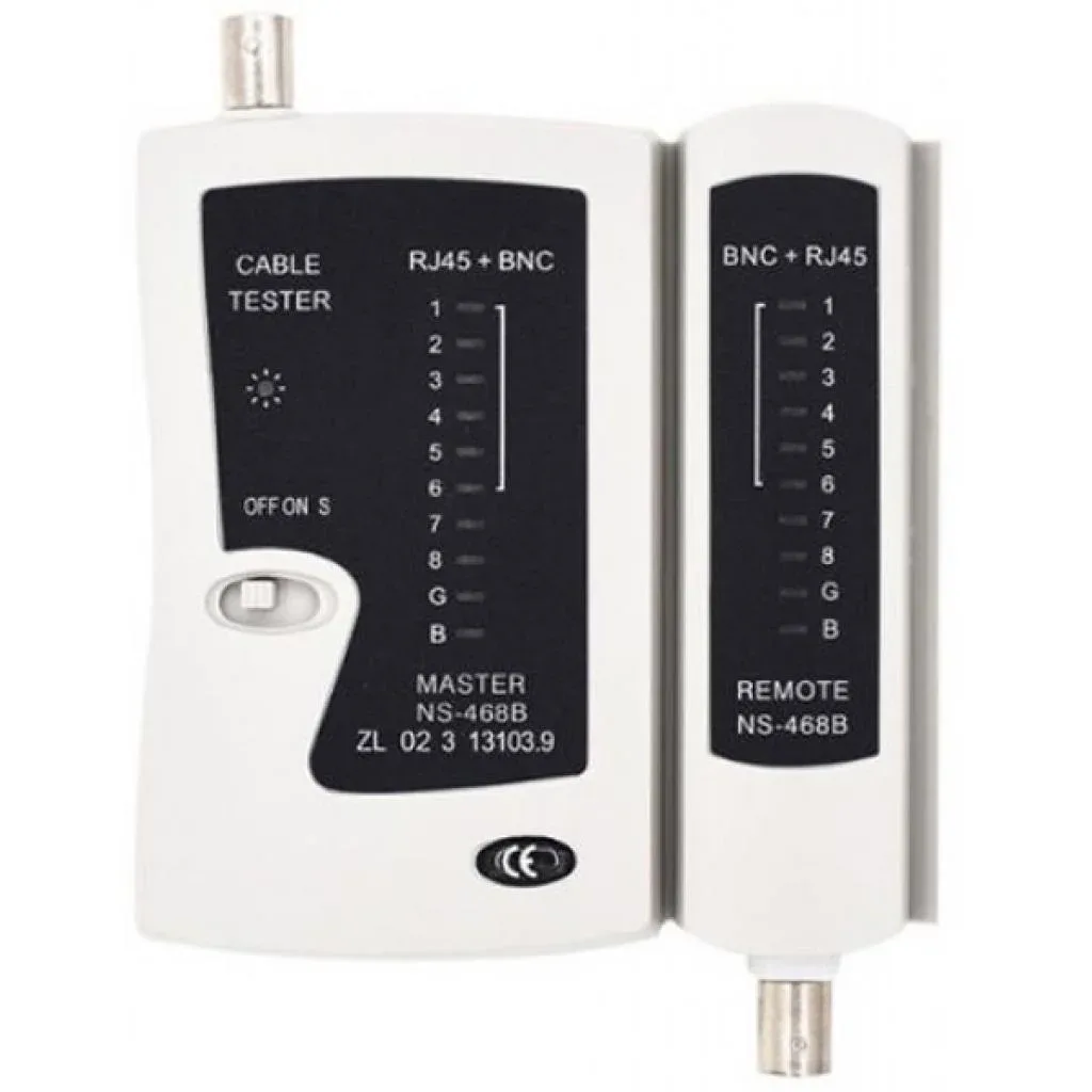 Тестер кабельний RJ-45 + BNC Merlion (NS468BNC / 04991)