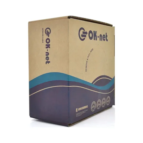 Кабель мережевий OK-Net UTP 100м cat.5e зовнішній (U/UTP-cat.5E-SL patch AWG26) (КГПП-ВП (100) 4*2*AWG26/7 / 100)