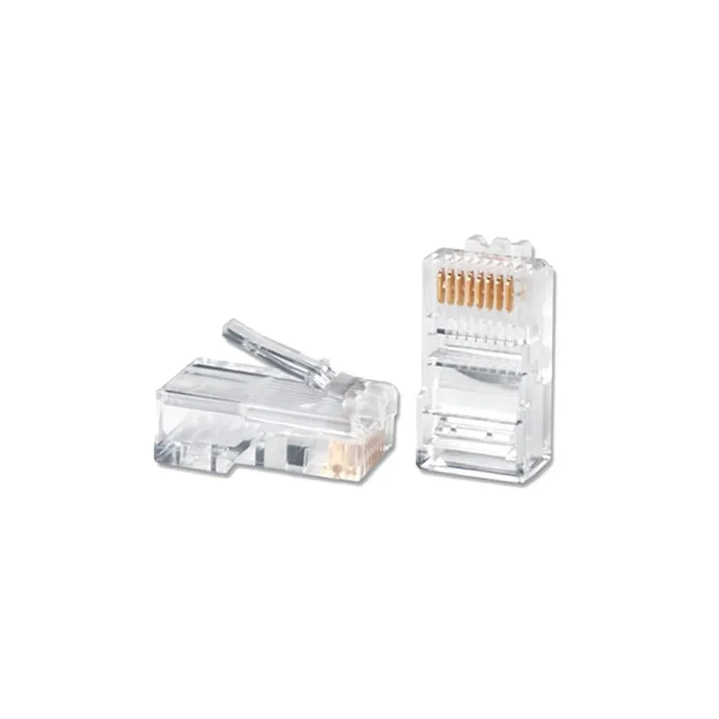 Конектор Atcom RJ45 cat.5e UTP 8P8C, наскрізні отвори (100pcs/bag) (AT8845)