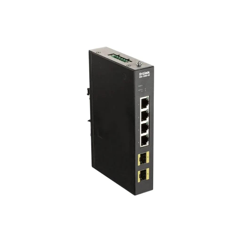 Комутатор мережевий D-Link Промисловий комутатор D-Link DIS-100G-6S 4xGE, 2xSFP, Некерований (DIS-100G-6S)