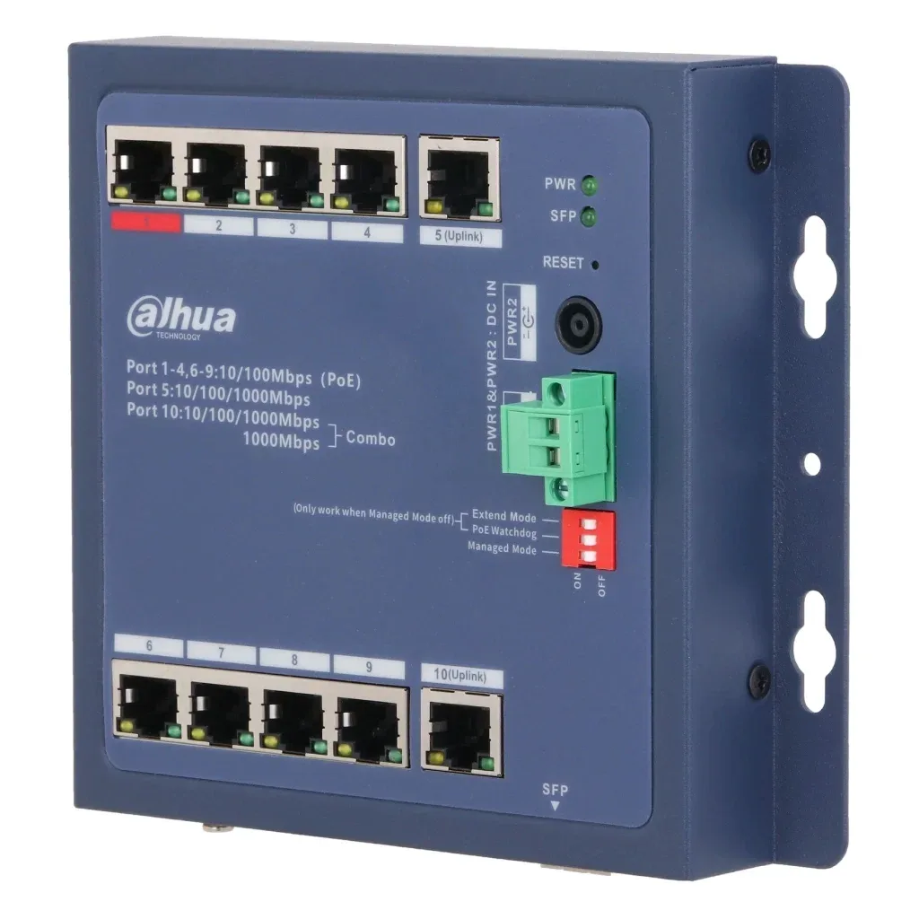 Комутатор мережевий Dahua DH-CHS4110-8ET-90-F