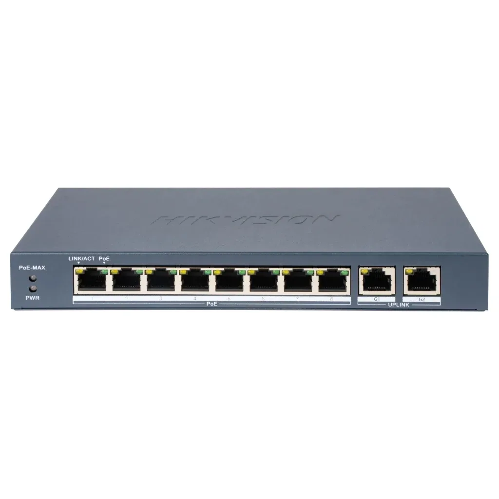 Комутатор мережевий Hikvision DS-3E1310P-EI(B)