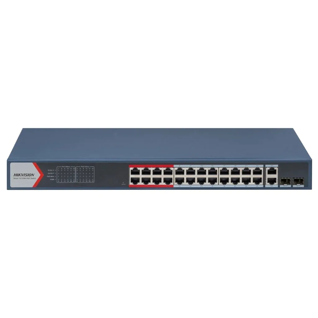 Комутатор мережевий Hikvision DS-3E1326P-EI(B)