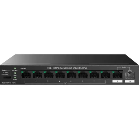 Комутатор мережевий Tenda TEG1110PF-8-120W