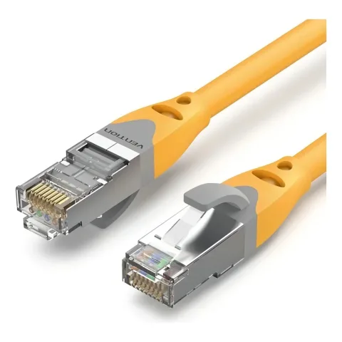 Патч-корд 0.3m S/FTP cat 6a RJ-45 yellow Vention (IBHYAA)