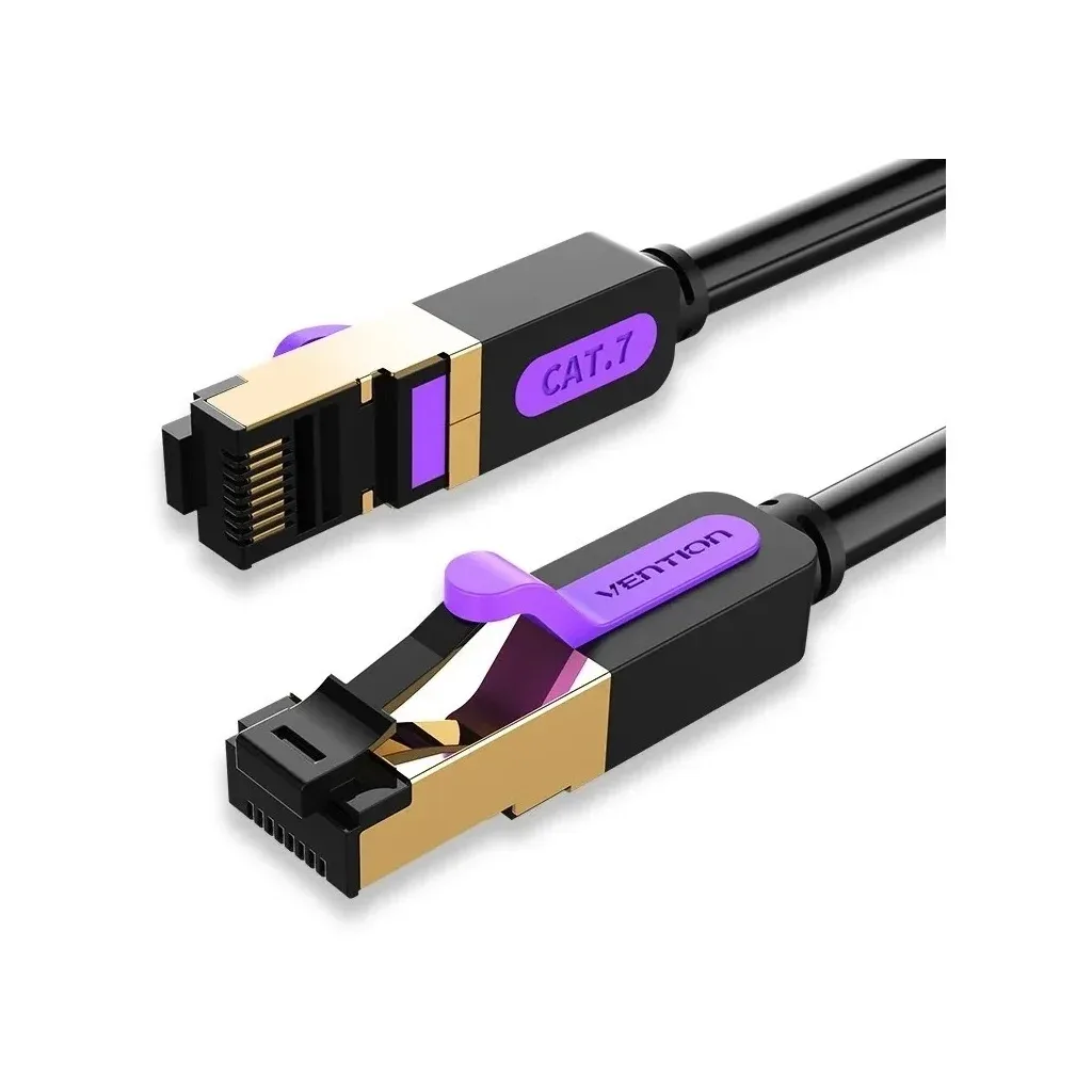 Патч-корд 0.5m S/FTP cat 7 RJ-45 black Vention (ICDBD)