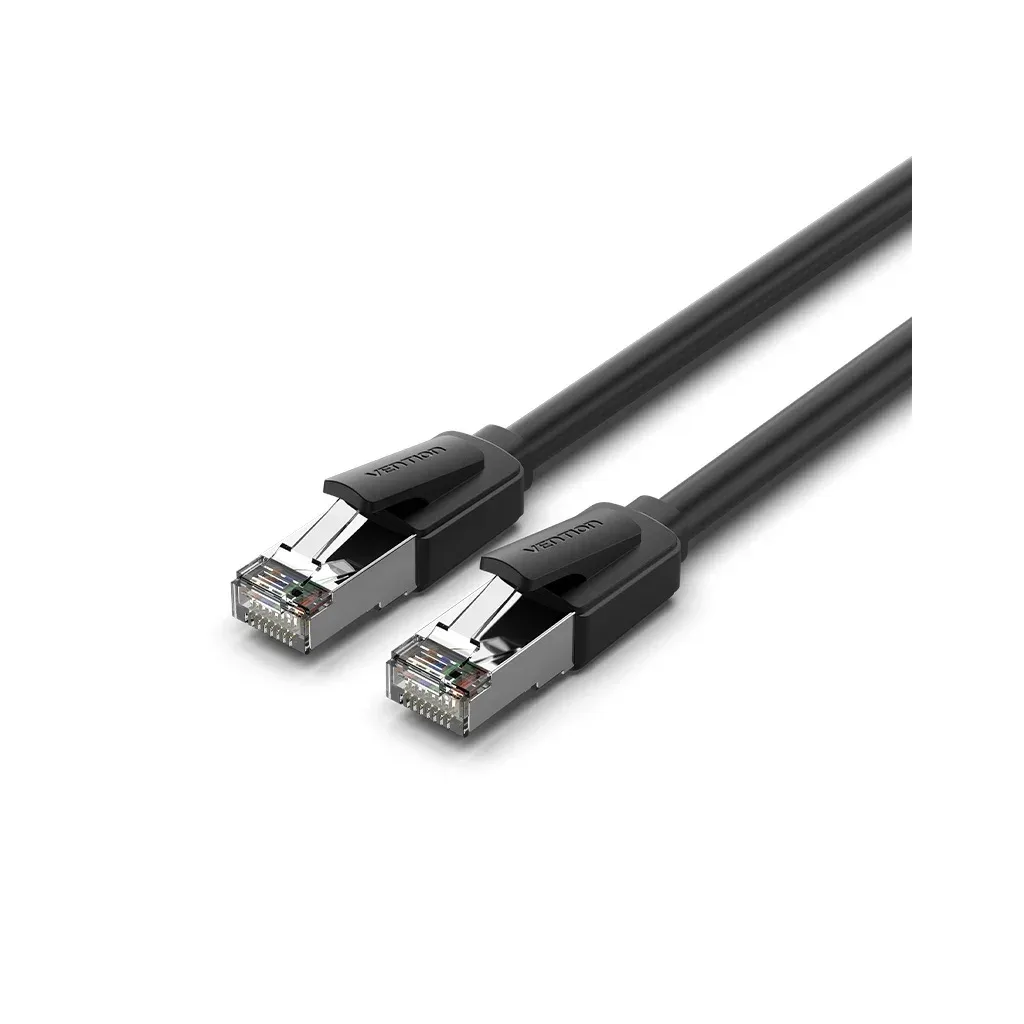 Патч-корд 0.5m S/FTP cat 8 RJ-45 black Vention (IKKBD)