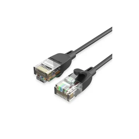 Патч-корд 0.5m UTP cat 6A RJ-45 slim black Vention (IBIBD)