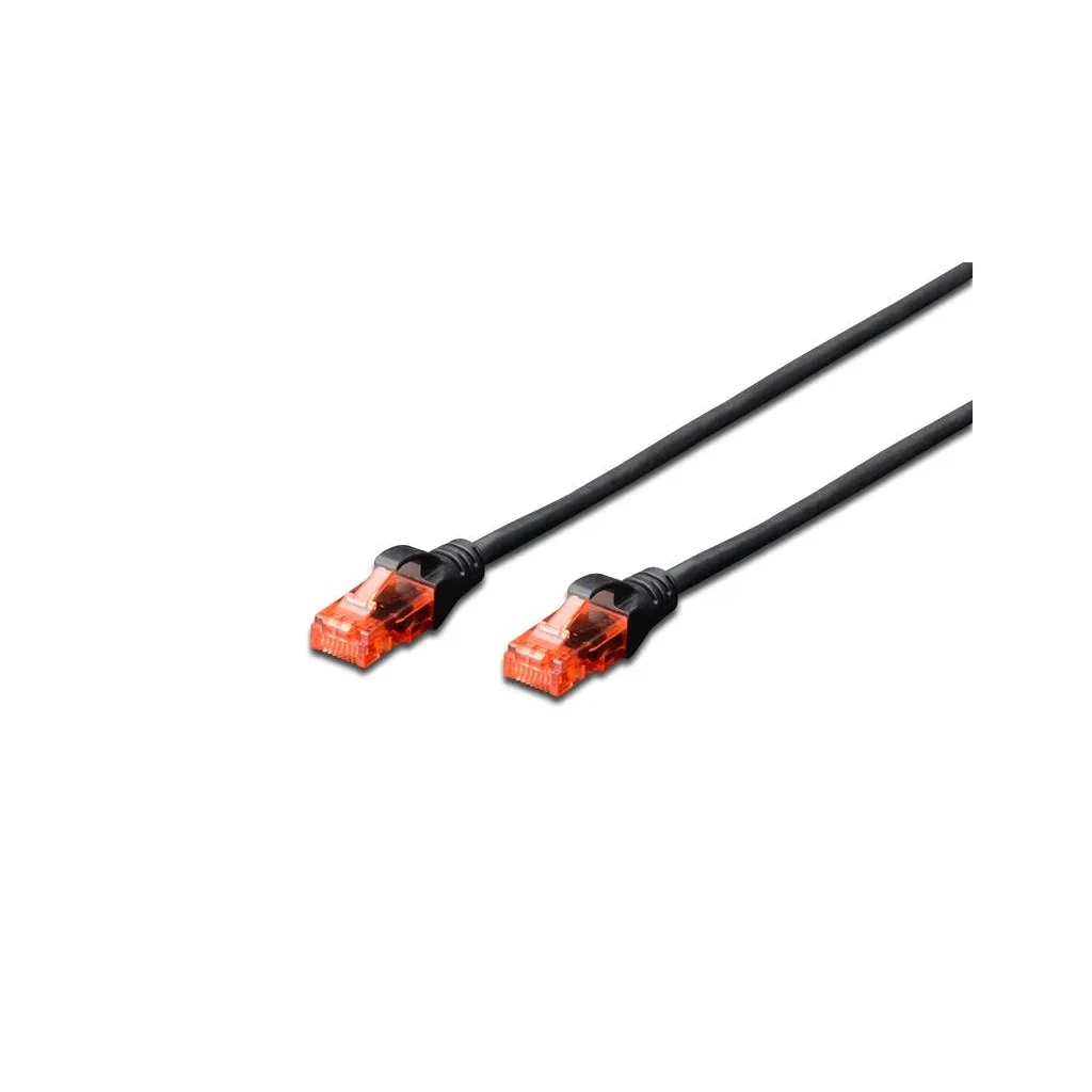 Патч-корд 0.5м, UTP, cat.6, CCA, AWG 26/7, PVC, black Digitus (DK-1612-005/BL)