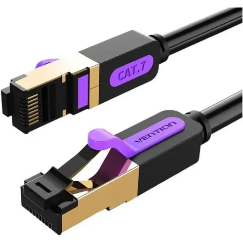 Патч-корд 10m S/FTP cat 7 RJ-45 black Vention (ICDBL)