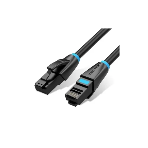 Патч-корд 10m UTP cat 6 RJ-45 flat black Vention (IBJBL)