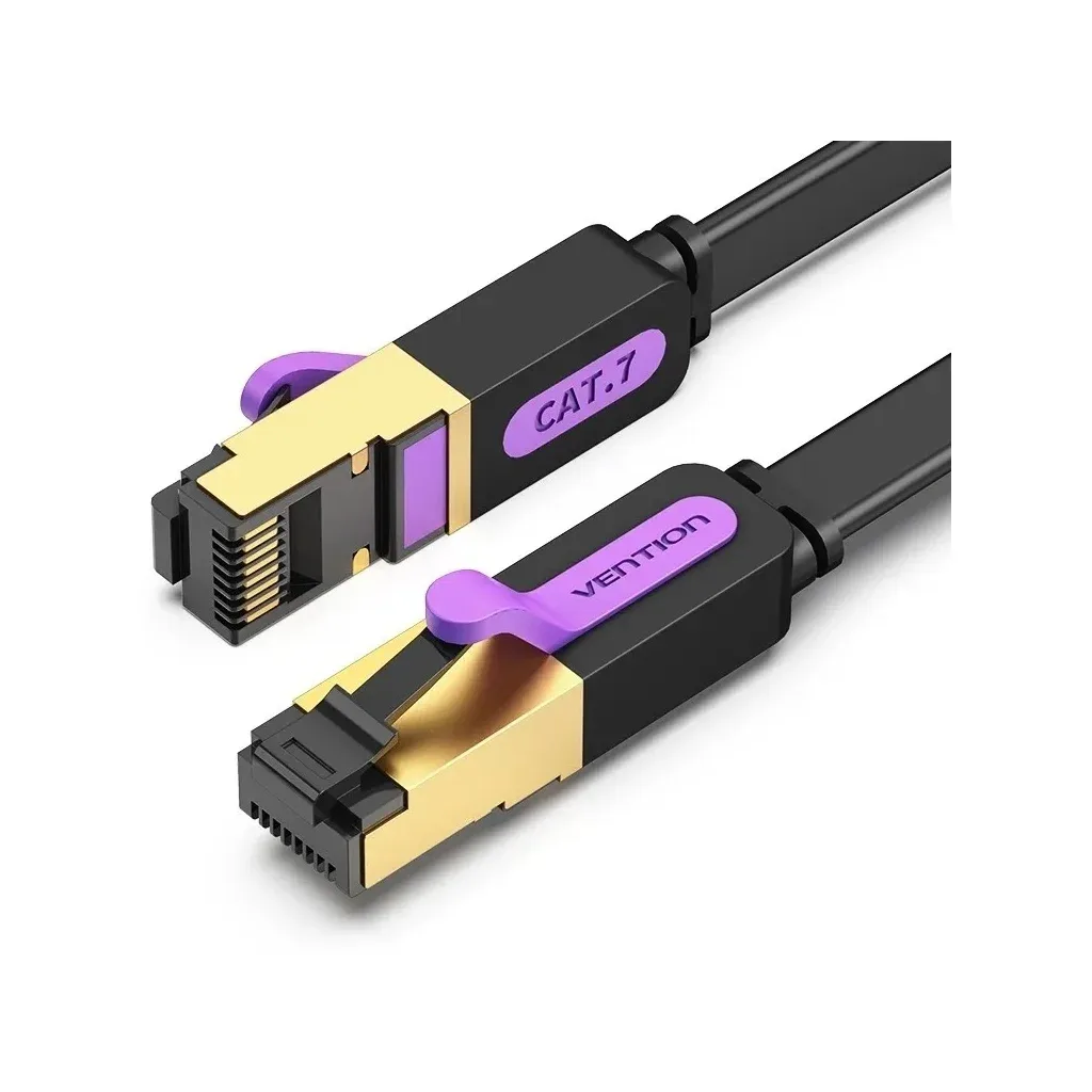 Патч-корд 1.5m FTP cat 7 RJ-45 black Vention (ICABG)
