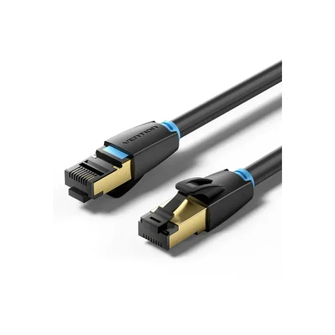 Патч-корд 1.5m S/FTP cat 8 RJ-45 black Vention (IKABG)